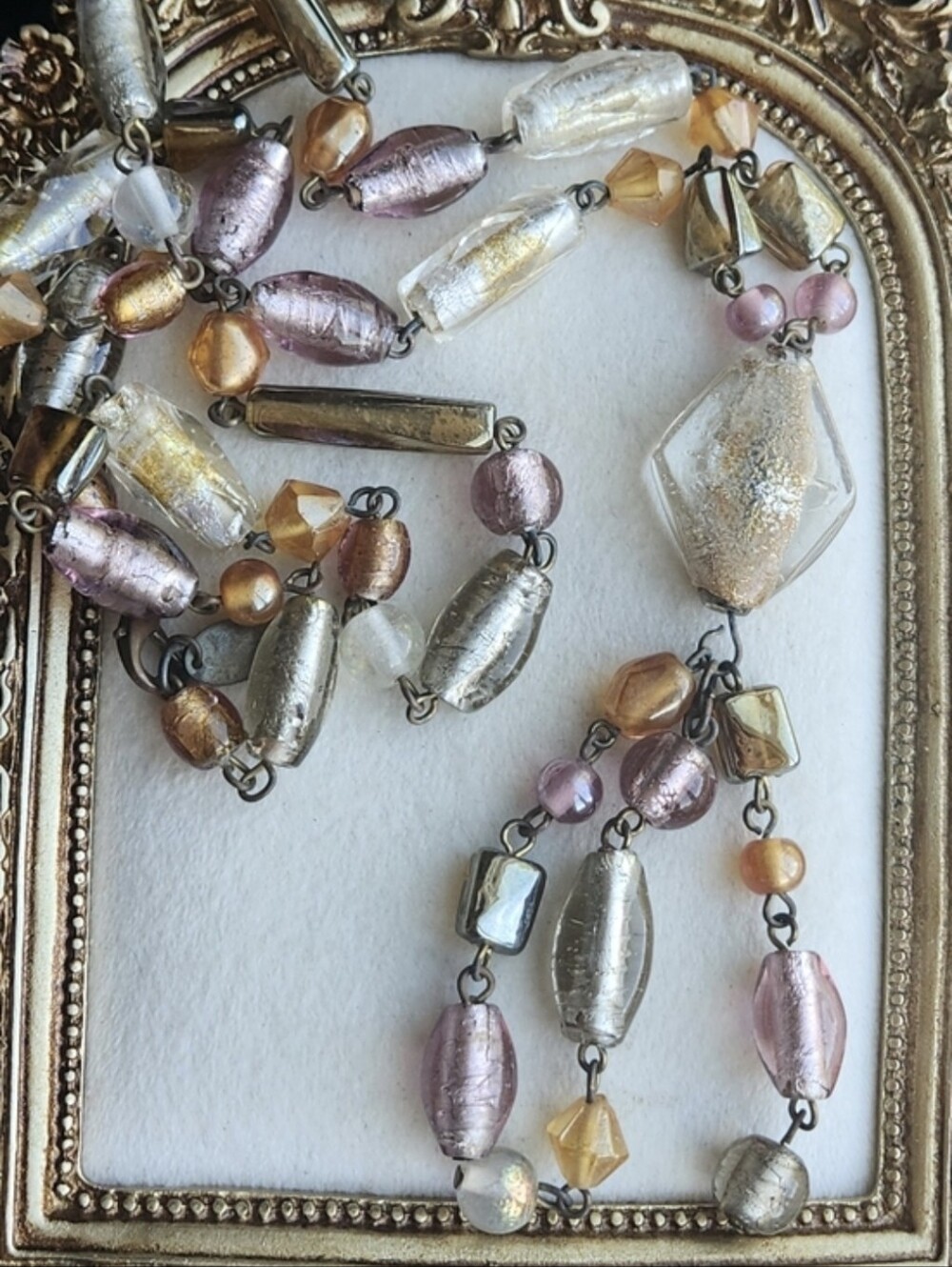 VTG Coldwater Creek Glass Bead Statement Necklace - Boho/Artsy